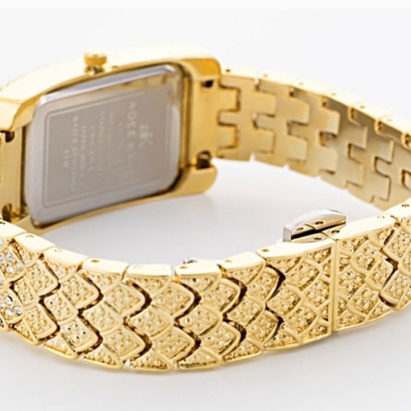 Adee Kaye Beverly Hills White Crytal Yellow Gold Watch - Picture 3 of 11